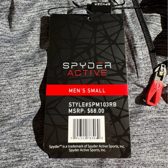 Spyder Active Men’s Gray Quarter Zip Collared Top Lightweight pullover Small NWT - Picture 6 of 6
